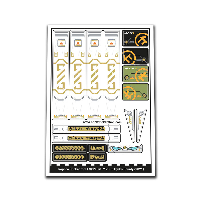 Replica Sticker voor Set 71756 - Hydro Bounty