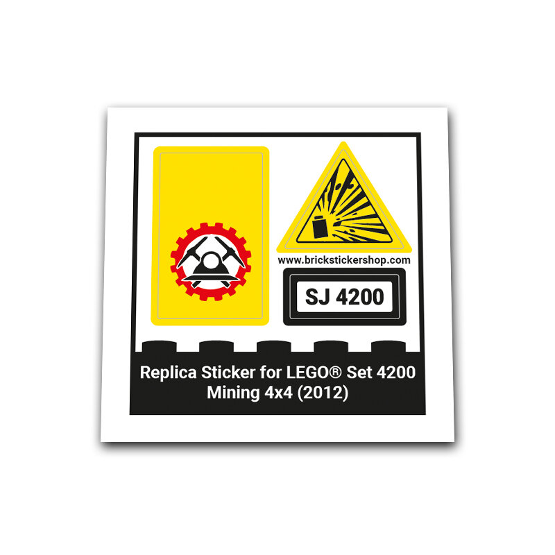 Replacement Sticker for Set 4200 - Mining 4x4