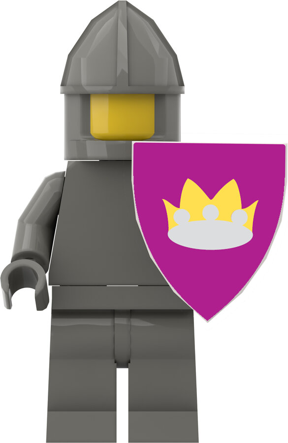 Custom Sticker - Classic Crown Triangular Shields (Purple - Light Grey)