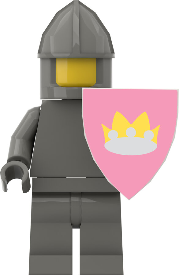 Custom Sticker - Classic Crown Triangular Shields (Pink - Light Grey)