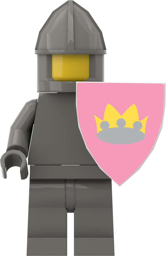 Custom Sticker - Classic Crown Triangular Shields (Pink - Dark Grey)