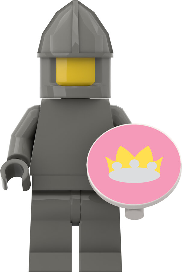 Custom Sticker - Classic Crown Round Shields (2x2) (Pink - Light Grey)