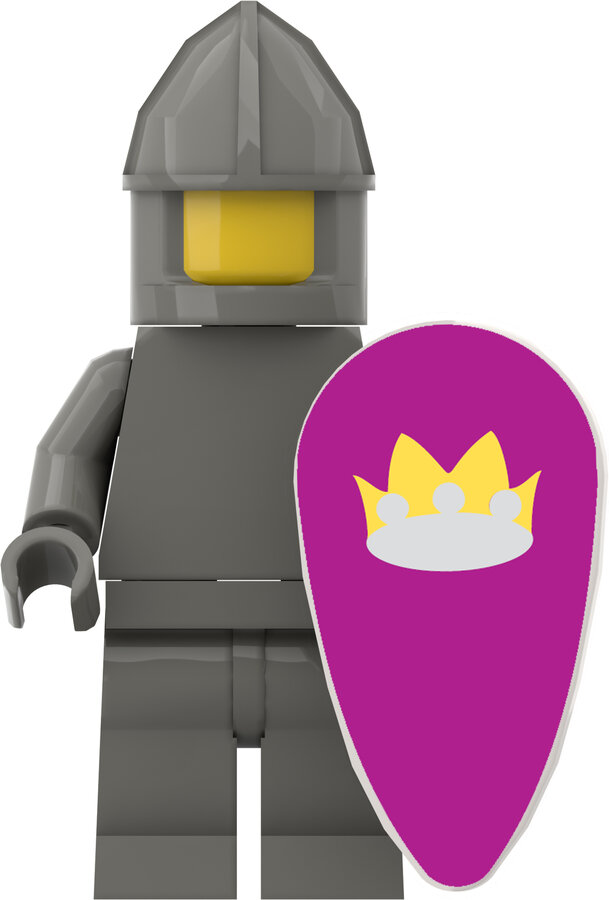 Custom Sticker - Classic Crown Ovoid Shields (Purple - Light Grey)