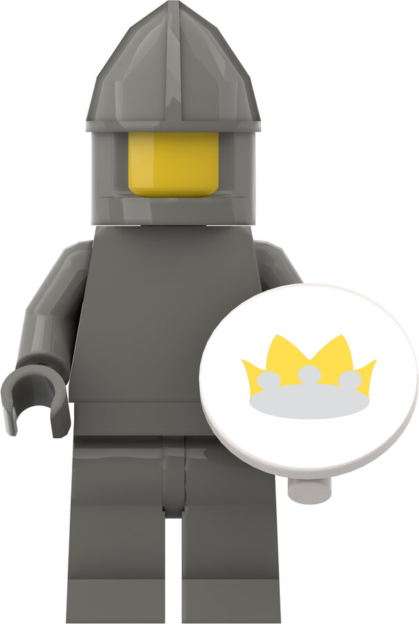 Custom Sticker - Classic Crown Round Shields (2x2) (Light Grey)