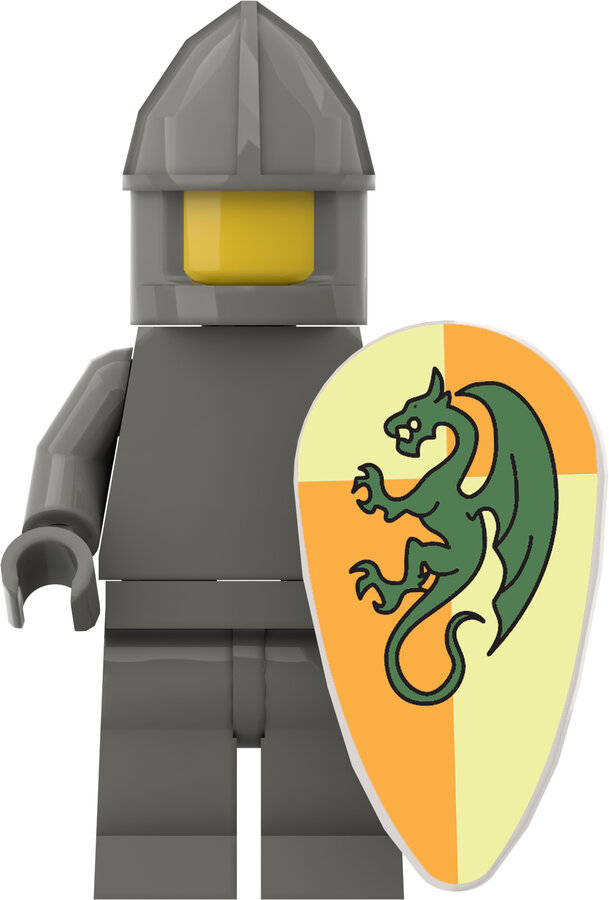 Custom Sticker - Dark Green Dragon Ovoid Shields (Bright Light Yellow-Ochre)