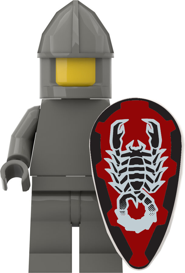 Custom Sticker - Knights Kingdom II - Shadow Knight Vladek Ovoid Shields (Black-Red)