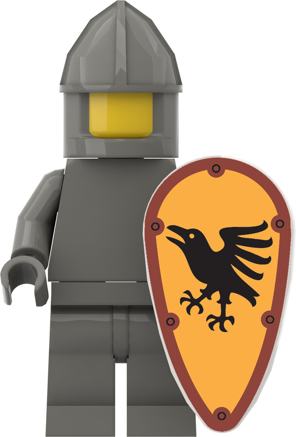 Custom Sticker - Castle Knight - Black Raven Ovoid Shields