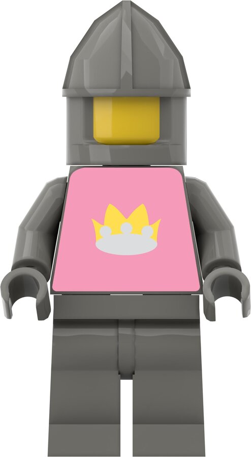 Custom Sticker - Classic Crown Torsos (Pink - Light Grey)