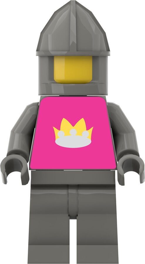 Custom Sticker - Classic Crown Torsos (Dark Pink - Light Grey)