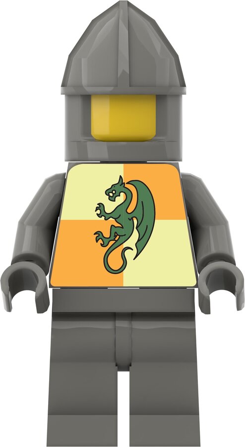 Custom Sticker - Dark Green Dragon Torsos (Bright Light Yellow-Ochre)