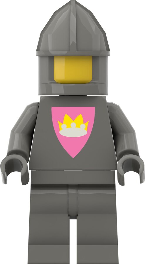 Custom Sticker - Classic Crown Shield Torsos (Light Grey on Dark Pink Shield)