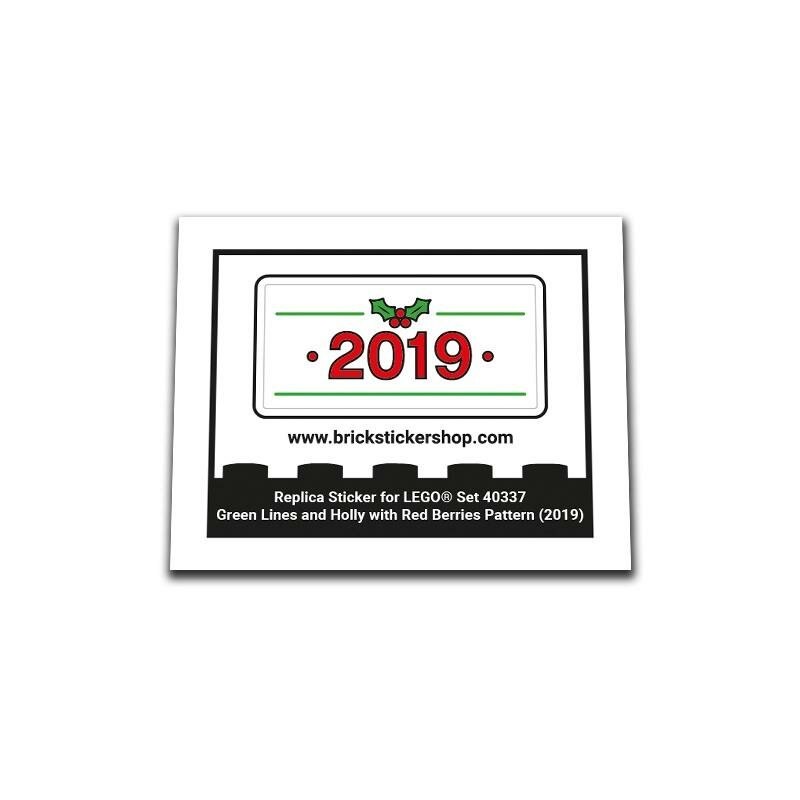 Replacement Sticker for Set 40337 - Green Lines and Holly with Red Berries Pattern