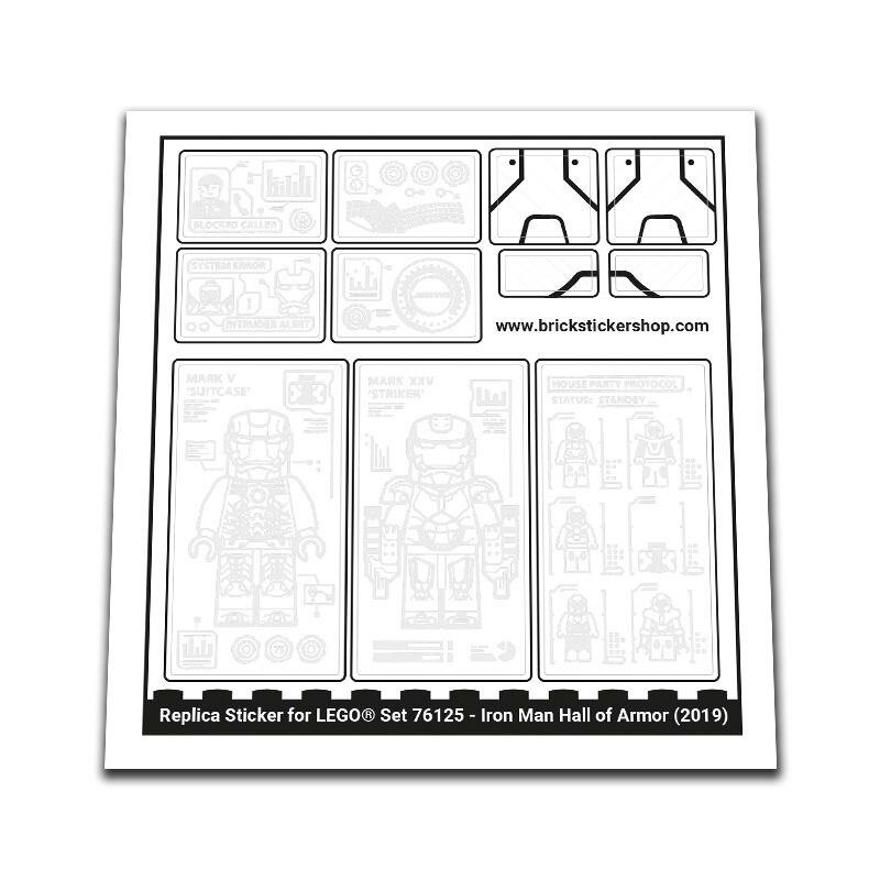 Replacement Sticker for Set 76125 - Iron Man Hall Of Armor