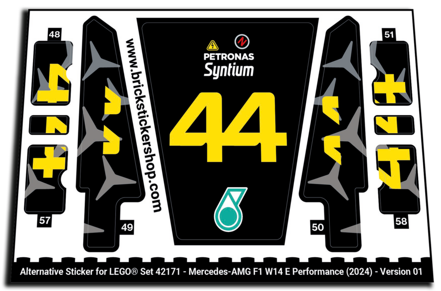 Alternative Sticker for Set 42171 - Mercedes-AMG F1 W14 E Performance (2024) - Version 01 (44)