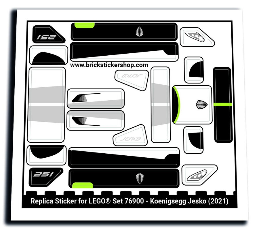 Replica Sticker voor Set 76900 - Koenigsegg Jesko