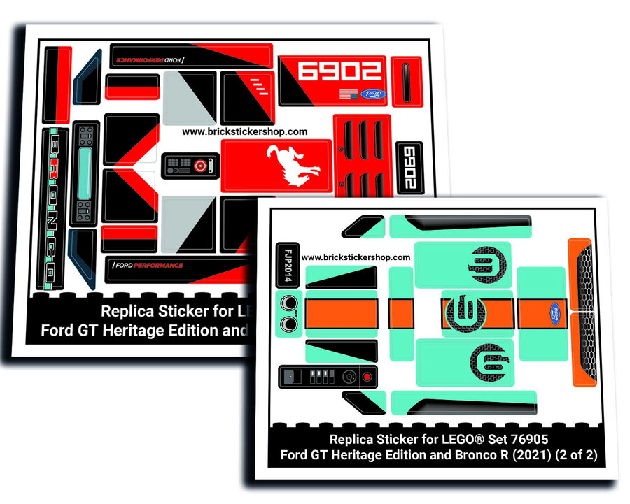 Replacement Sticker for Set 76905 - Ford GT Heritage Edition and Bronco R