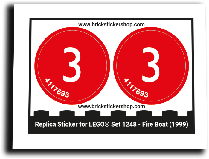 Replica Sticker voor Set 1248 - Fire Boat