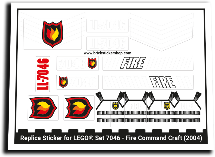 Replica Sticker voor Set 7046 -  Fire Command Craft