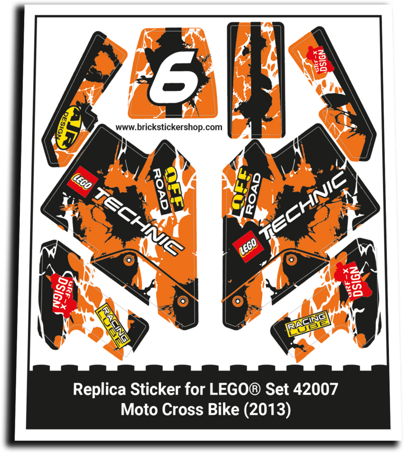 Replica Sticker voor Set 42007 - Moto Cross Bike