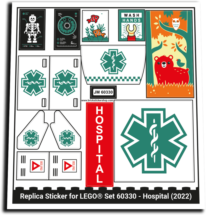 Replica Sticker voor Set 60330 - Hospital