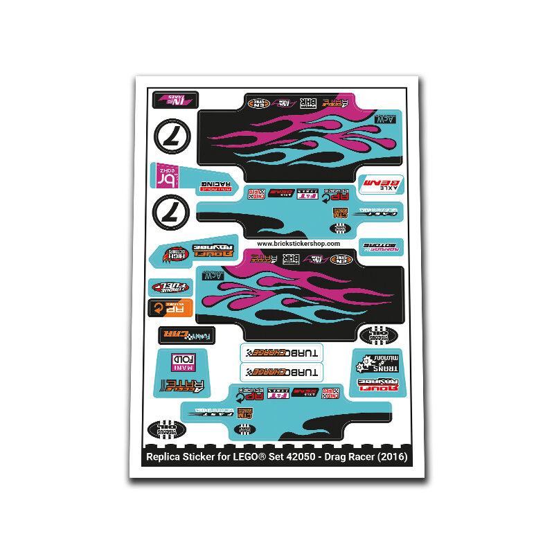 Replica Sticker voor Set 42050 - Drag Racer