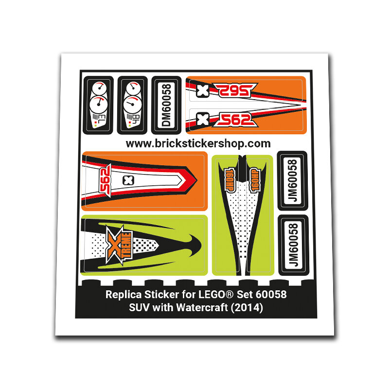 Replica Sticker voor Set 60058 - SUV with Watercraft