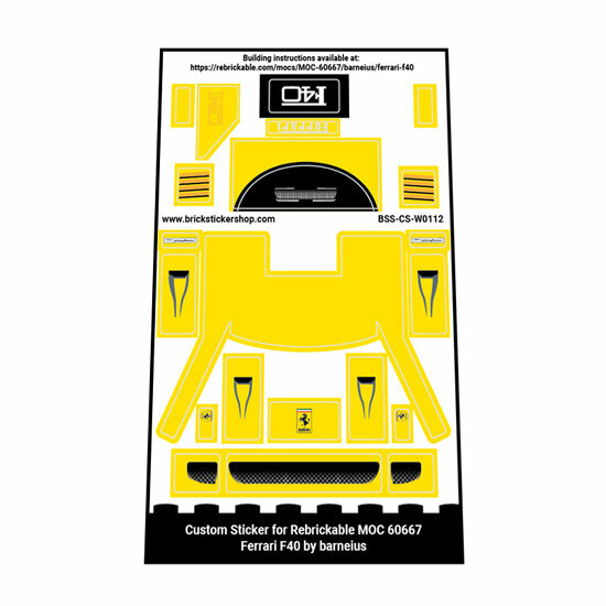 Custom Sticker - Ferrari F40 by Barneius (Yellow)