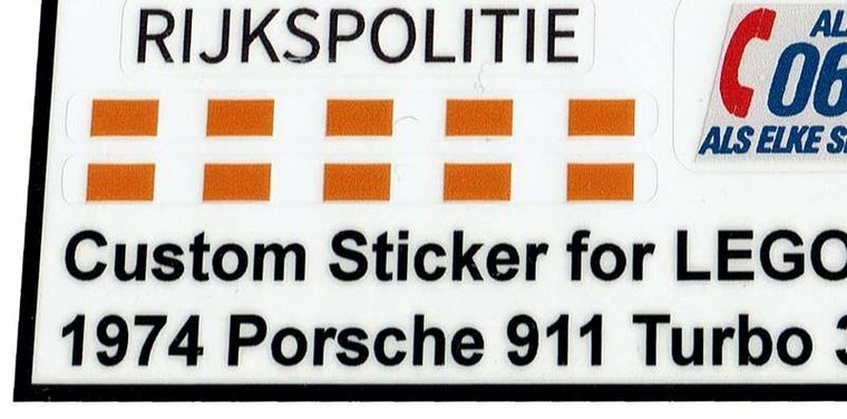 Custom Sticker - 1974 Porsche 911 Turbo 3.0 (Rijkspolitie) by Brickstickershop