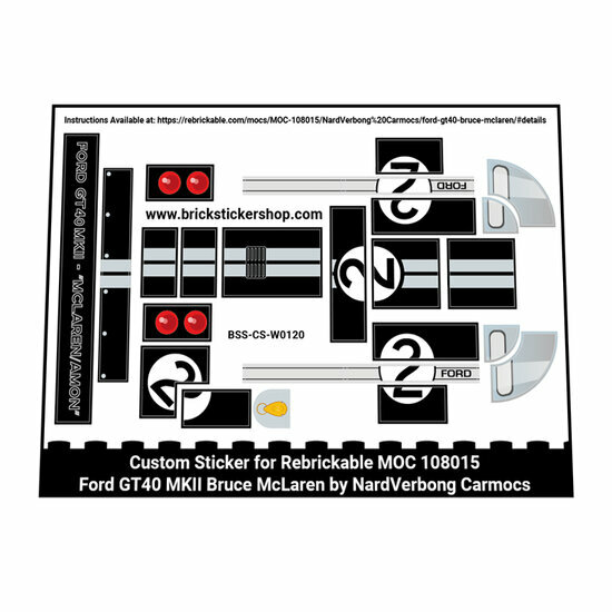 Custom Sticker - Ford GT40 &#039;McLaren&#039; MKII by NV_Carmocs