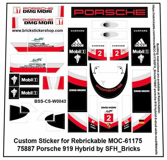 Custom Sticker - Porsche 919 Hybrid door SFH_Bricks