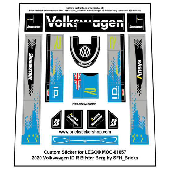 Custom Sticker - Volkswagen ID.R door SFH_Bricks (Bilster Berg Version)