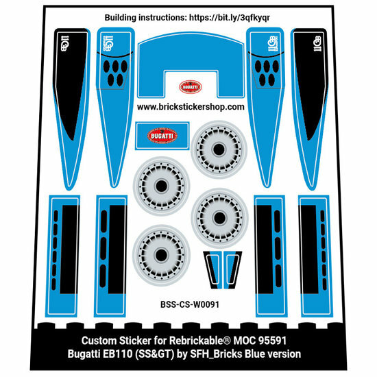 Custom Sticker - Bugatti EB110 GT &amp; EB110 Supersport by SFH_Bricks (Blue Version)