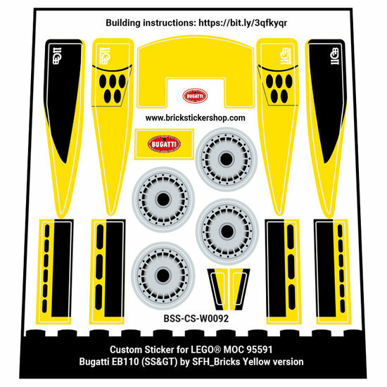 Custom Sticker - Bugatti EB110 GT &amp; EB110 Supersport by SFH_Bricks (Yellow Version)