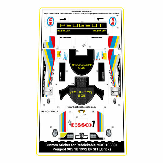 Custom Sticker - Peugeot 905 1b 1992 by SFH_Bricks