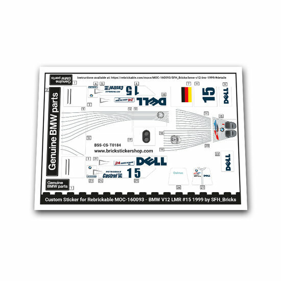 Custom Sticker - BMW V12 LMR Nr.15 1999 by SFH_Bricks