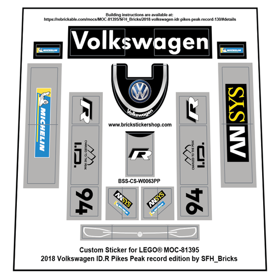 Custom Sticker - Volkswagen ID.R by SFH_Bricks (Pikes Peak Version)