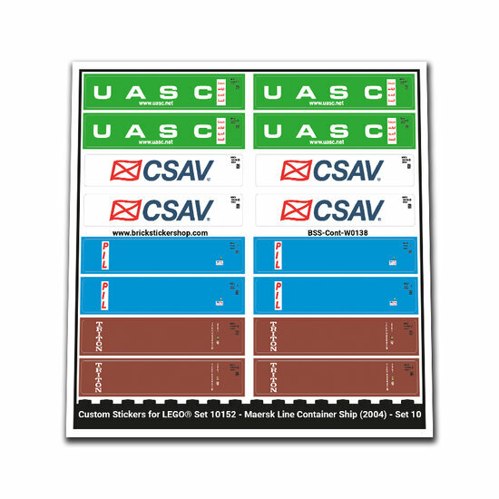 Custom Sticker - Container Sheet 10 for Maersk Container Ship