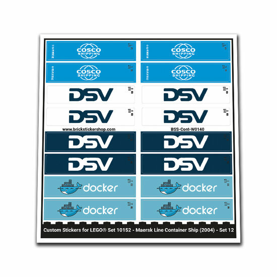 Custom Sticker - Container Sheet 12 for Maersk Container Ship