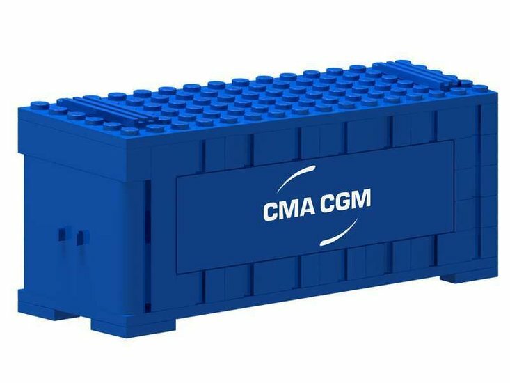 Custom Sticker - Container CMA-CGM (New Logo, White Letters))