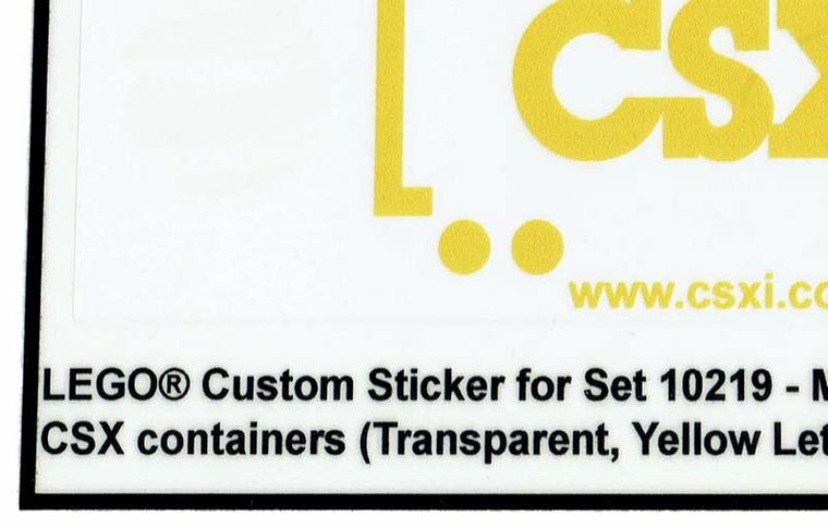 Custom Sticker - Container CSX (Yellow Letters)