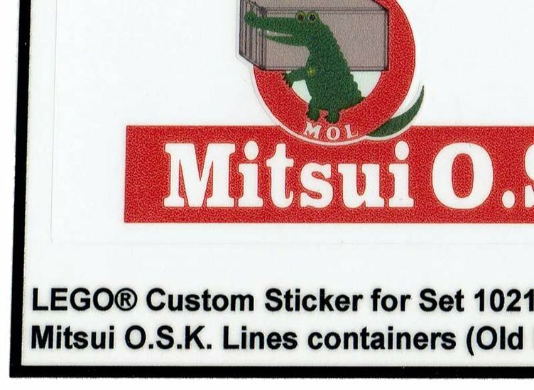 Custom Sticker - Container Mitsui O.S.K. Lines containers (Old Logo Grey Container)