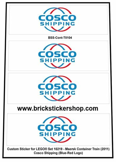 Custom Sticker - Container Cosco Shipping (blauw-rood)