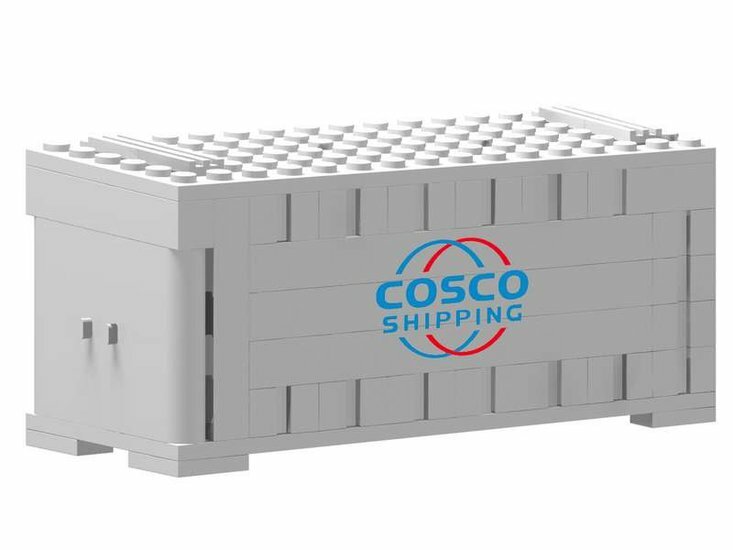 Custom Sticker - Container Cosco Shipping (blauw-rood)