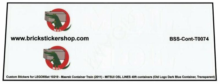 Custom Sticker - Container MITSUI OSL LINES 40ft (Old Logo Dark Blue Container)