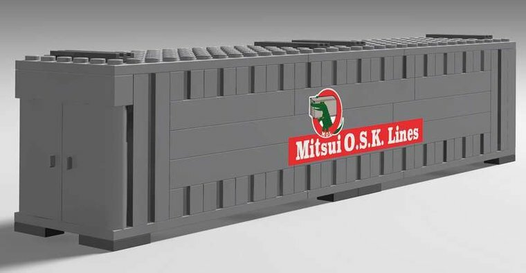 Custom Sticker - Container MITSUI OSL LINES 40ft (Old Logo Grey Container)