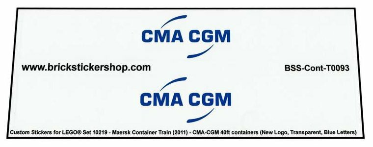 Custom Sticker - Container CMA-CGM 40ft (New Logo, Blue Letters)