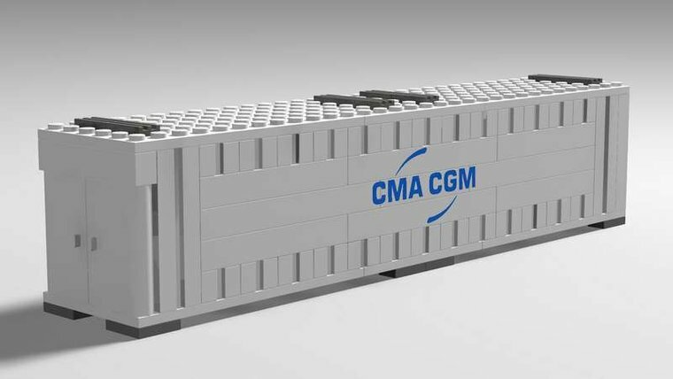 Custom Sticker - Container CMA-CGM 40ft (New Logo, Blue Letters)