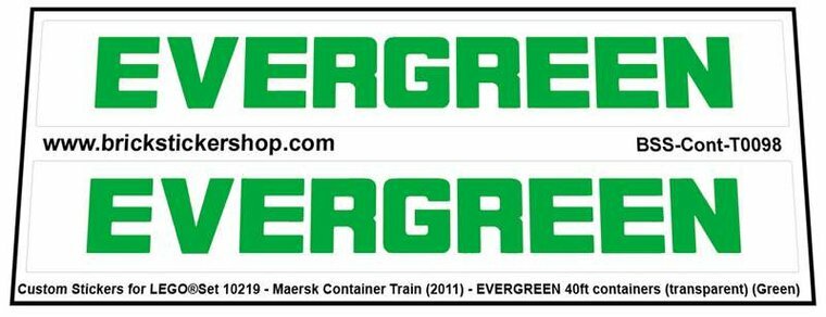 Custom Sticker - Container EVERGREEN 40ft Green