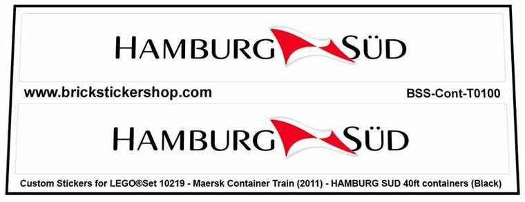 Custom Sticker - Container HAMBURG SUD 40ft Black