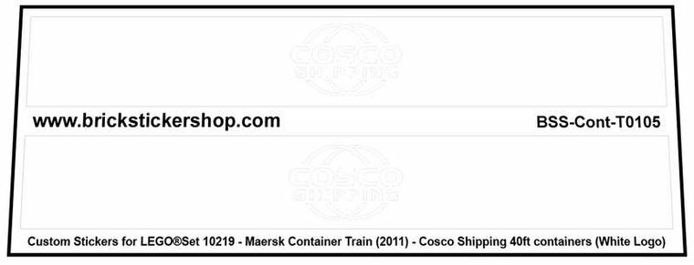 Custom Sticker - Container Cosco Shipping 40ft (wit)